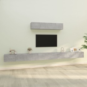 TV-Möbelset 6-teilig betongraues Sperrholz von vidaXL, TV-Möbel - Ref: Foro24-3114609, Preis: 266,19 €, Rabatt: %