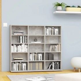 Concrete gray plywood CD shelf 102x23x89.5 cm by vidaXL, CD and DVD storage - Ref: Foro24-801791, Price: 58,48 €, Discount: %