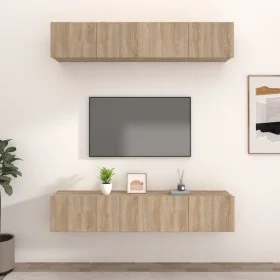 TV-Möbel 4 Einheiten Sonoma-Eichensperrholz 80x30x30 cm von vidaXL, TV-Möbel - Ref: Foro24-3114184, Preis: 147,73 €, Rabatt: %