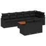 Conjunto de sofá de jardín 9 pcs Negro Poliratán
