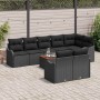 Conjunto de sofá de jardín 9 pcs Negro Poliratán
