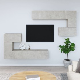 Concrete gray plywood TV wall cabinet by vidaXL, TV Furniture - Ref: Foro24-3114585, Price: 257,61 €, Discount: %