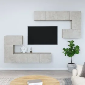 Concrete gray plywood TV wall cabinet by vidaXL, TV Furniture - Ref: Foro24-3114585, Price: 253,91 €, Discount: %