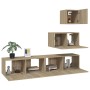 TV-Möbelset 4-teilig Sonoma-Eichensperrholz von vidaXL, TV-Möbel - Ref: Foro24-3114640, Preis: 121,82 €, Rabatt: %