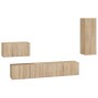 Set de muebles para TV 4 pzas madera contrachapada roble Sonoma de vidaXL, Muebles TV - Ref: Foro24-3114336, Precio: 148,64 €...