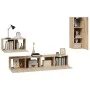 TV-Möbel-Set 4-tlg. Eiche Sperrholz Sonoma von vidaXL, TV-Möbel - Ref: Foro24-3114336, Preis: 142,49 €, Rabatt: %