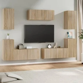 Set de muebles para TV 7 pzas madera contrachapada roble Sonoma de vidaXL, Muebles TV - Ref: Foro24-3114304, Precio: 249,02 €...