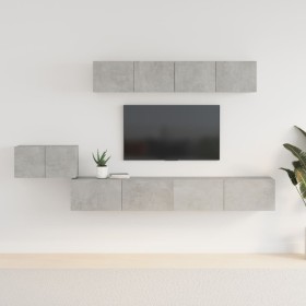 TV furniture set 5 pieces concrete gray plywood by vidaXL, TV Furniture - Ref: Foro24-3114433, Price: 198,44 €, Discount: %