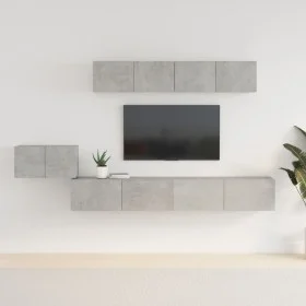 TV-Möbelset 5-teilig betongraues Sperrholz von vidaXL, TV-Möbel - Ref: Foro24-3114433, Preis: 194,12 €, Rabatt: %