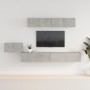 TV-Möbelset 5-teilig betongraues Sperrholz von vidaXL, TV-Möbel - Ref: Foro24-3114433, Preis: 198,44 €, Rabatt: %