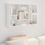 Engineered wood glossy white wall shelf 85x16x52.5 cm by vidaXL, Shelves and shelves - Ref: Foro24-801424, Price: 38,79 €, Di...