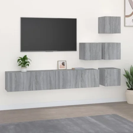 Mueble de pared para TV madera contrachapada gris sonoma de vidaXL, Muebles TV - Ref: Foro24-3114580, Precio: 156,30 €, Descu...