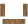 TV-Möbelset 4-teilig aus geräuchertem Eichensperrholz von vidaXL, TV-Möbel - Ref: Foro24-3114203, Preis: 136,13 €, Rabatt: %