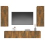 TV-Möbelset 4-teilig aus geräuchertem Eichensperrholz von vidaXL, TV-Möbel - Ref: Foro24-3114203, Preis: 136,13 €, Rabatt: %
