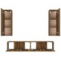 TV-Möbelset 4-teilig aus geräuchertem Eichensperrholz von vidaXL, TV-Möbel - Ref: Foro24-3114203, Preis: 136,13 €, Rabatt: %
