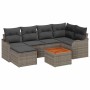 Conjunto de sofá de jardín 7 pcs Gris Poliratán