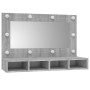 Möbel mit Spiegel und LED in der Farbe Grau Sonoma 90x31,5x62 cm von vidaXL, Badezimmerwaschtische - Ref: Foro24-820458, Prei...
