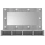 Mueble con espejo y LED color gris Sonoma 90x31,5x62 cm de vidaXL, Tocadores de baño - Ref: Foro24-820458, Precio: 62,15 €, D...
