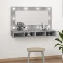 Mueble con espejo y LED color gris Sonoma 90x31,5x62 cm de vidaXL, Tocadores de baño - Ref: Foro24-820458, Precio: 62,15 €, D...