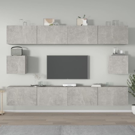 Set de muebles de TV 6 pzas madera contrachapada gris hormigón de vidaXL, Muebles TV - Ref: Foro24-3114369, Precio: 224,49 €,...