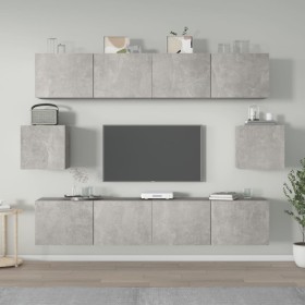 TV-Möbelset 6-teilig betongraues Sperrholz von vidaXL, TV-Möbel - Ref: Foro24-3114361, Preis: 199,59 €, Rabatt: %