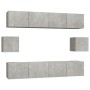 TV-Möbelset 6-teilig betongraues Sperrholz von vidaXL, TV-Möbel - Ref: Foro24-3114361, Preis: 199,59 €, Rabatt: %