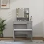 Juego de tocador con LED madera contrachapada gris Sonoma de vidaXL, Tocadores para dormitorios - Ref: Foro24-3114121, Precio...