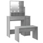 Juego de tocador con LED madera contrachapada gris Sonoma de vidaXL, Tocadores para dormitorios - Ref: Foro24-3114121, Precio...