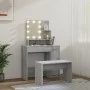 LED vanity set in gray Sonoma plywood by vidaXL, Bedroom Dressers - Ref: Foro24-3114121, Price: 115,47 €, Discount: %