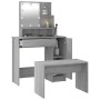 Juego de tocador con LED madera contrachapada gris Sonoma de vidaXL, Tocadores para dormitorios - Ref: Foro24-3114121, Precio...