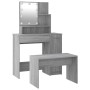 Juego de tocador con LED madera contrachapada gris Sonoma de vidaXL, Tocadores para dormitorios - Ref: Foro24-3114121, Precio...