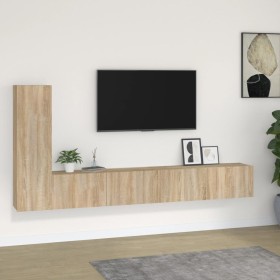 TV-Möbelset 3-teilig Sonoma-Eiche-Sperrholz von vidaXL, TV-Möbel - Ref: Foro24-3114320, Preis: 150,48 €, Rabatt: %