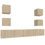 Set de muebles para TV 6 pzas madera contrachapada roble sonoma de vidaXL, Muebles TV - Ref: Foro24-3114264, Precio: 182,09 €...