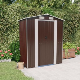 Verzinkter Stahl Gartenhaus dunkelbraun 192x108x223 cm von vidaXL, Schuppen - Ref: Foro24-319273, Preis: 214,36 €, Rabatt: %