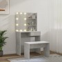 Toilettenmöbel-Set mit LED-Beleuchtung, Sperrholz in Grau-Betonoptik. von vidaXL, Schlafzimmerkommoden - Ref: Foro24-3114110,...