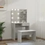 Toilettenmöbel-Set mit LED-Beleuchtung, Sperrholz in Grau-Betonoptik. von vidaXL, Schlafzimmerkommoden - Ref: Foro24-3114110,...