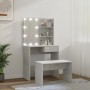 Toilettenmöbel-Set mit LED-Beleuchtung, Sperrholz in Grau-Betonoptik. von vidaXL, Schlafzimmerkommoden - Ref: Foro24-3114110,...