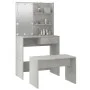 Juego de tocador con LED madera contrachapada gris hormigón de vidaXL, Tocadores para dormitorios - Ref: Foro24-3114110, Prec...