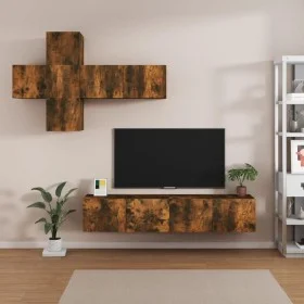 TV-Möbelset 7-teilig aus geräuchertem Eichensperrholz von vidaXL, TV-Möbel - Ref: Foro24-3114515, Preis: 164,83 €, Rabatt: %