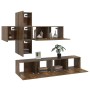 TV-Möbelset 7-teilig aus geräuchertem Eichensperrholz von vidaXL, TV-Möbel - Ref: Foro24-3114515, Preis: 167,40 €, Rabatt: %