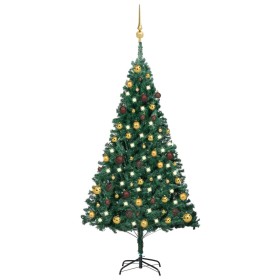 Árbol de Navidad artificial con LEDs y bolas PVC v