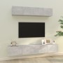 TV-Möbel-Set 4 Stück Sperrholz grau Beton von vidaXL, TV-Möbel - Ref: Foro24-3114537, Preis: 174,28 €, Rabatt: %