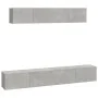 TV-Möbel-Set 4 Stück Sperrholz grau Beton von vidaXL, TV-Möbel - Ref: Foro24-3114537, Preis: 170,20 €, Rabatt: %