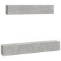 TV-Möbel-Set 4 Stück Sperrholz grau Beton von vidaXL, TV-Möbel - Ref: Foro24-3114537, Preis: 174,28 €, Rabatt: %