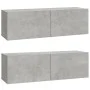 TV-Möbel-Set 4 Stück Sperrholz grau Beton von vidaXL, TV-Möbel - Ref: Foro24-3114537, Preis: 170,20 €, Rabatt: %