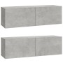 TV-Möbel-Set 4 Stück Sperrholz grau Beton von vidaXL, TV-Möbel - Ref: Foro24-3114537, Preis: 174,28 €, Rabatt: %