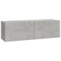 TV-Möbel-Set 4 Stück Sperrholz grau Beton von vidaXL, TV-Möbel - Ref: Foro24-3114537, Preis: 174,28 €, Rabatt: %