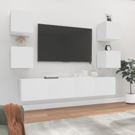 TV furniture set 6 pieces white plywood by vidaXL, TV Furniture - Ref: Foro24-3114254, Price: 191,64 €, Discount: %