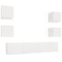 Set de muebles para TV 6 piezas madera contrachapada blanco de vidaXL, Muebles TV - Ref: Foro24-3114254, Precio: 195,34 €, De...