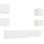TV-Möbelset 6-teilig aus weißem Sperrholz von vidaXL, TV-Möbel - Ref: Foro24-3114254, Preis: 187,74 €, Rabatt: %